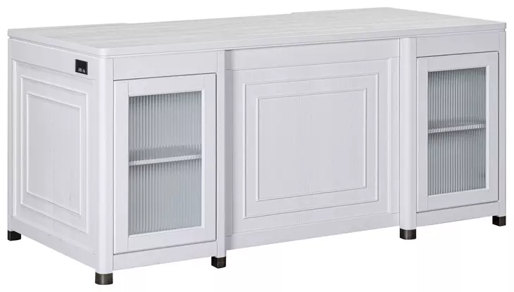Norah Simply White 68" Executive Desk with USB Charging