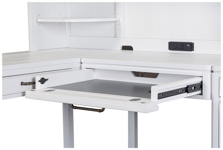 Norah Simply White 68" Executive Desk with USB Charging