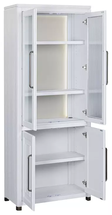 Norah Simply White 4 Door Bookcase with LED