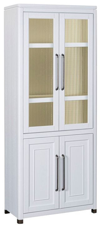 Norah Simply White 68" Executive Home Office Set with USB Charging