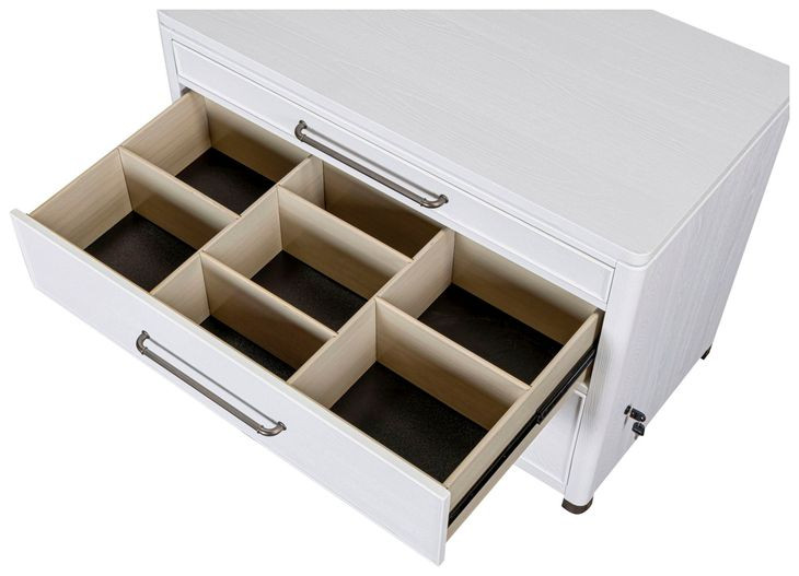 Norah Simply White Workstation 3 Drawer Combo File Cabinet