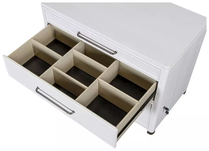 Norah Simply White Workstation 3 Drawer Combo File Cabinet