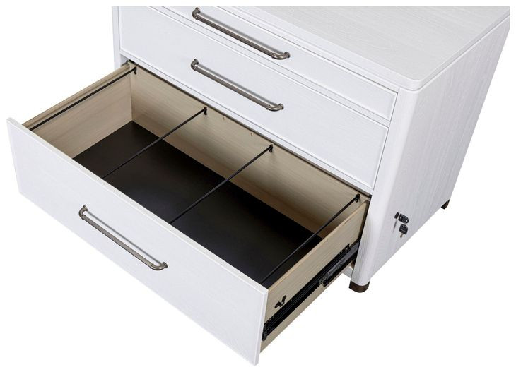 Norah Simply White Workstation 3 Drawer Combo File Cabinet