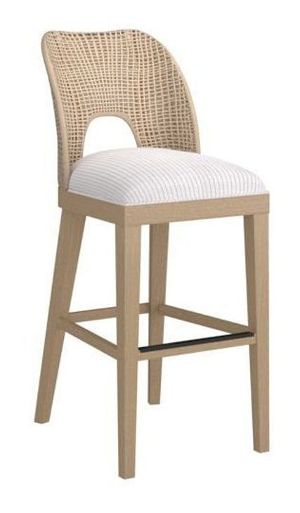 Frame White Upholstered Bar Stool