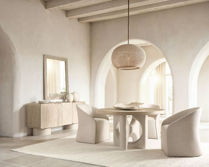 Antibes Warm Roz Round Dining Room Set