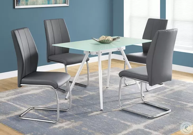 Gray And Chrome 39" H Dining Chair Set of 2