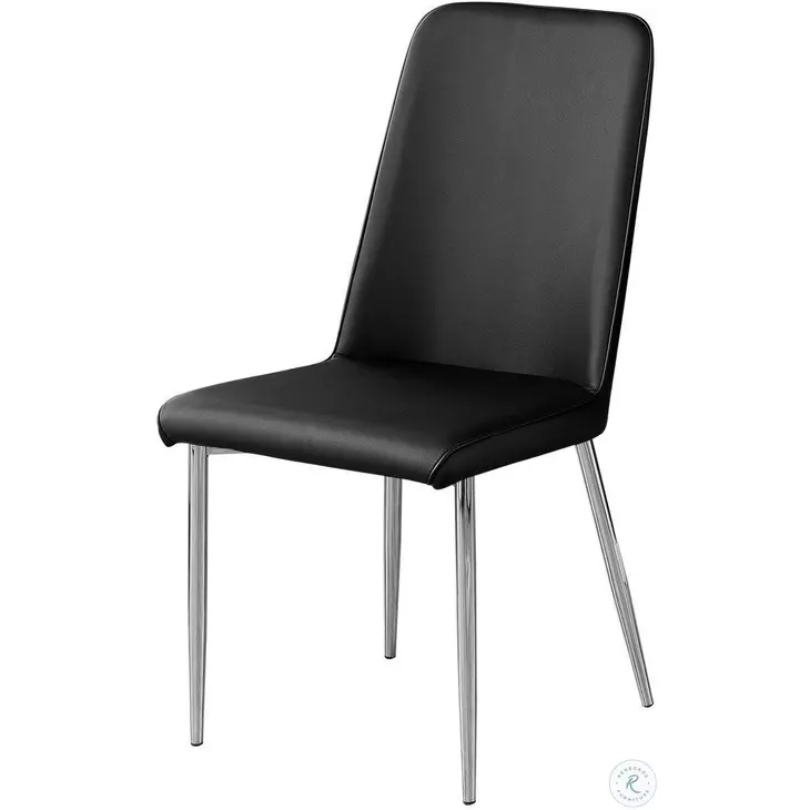Black And Chrome 37" H Dining Chair Set of 2