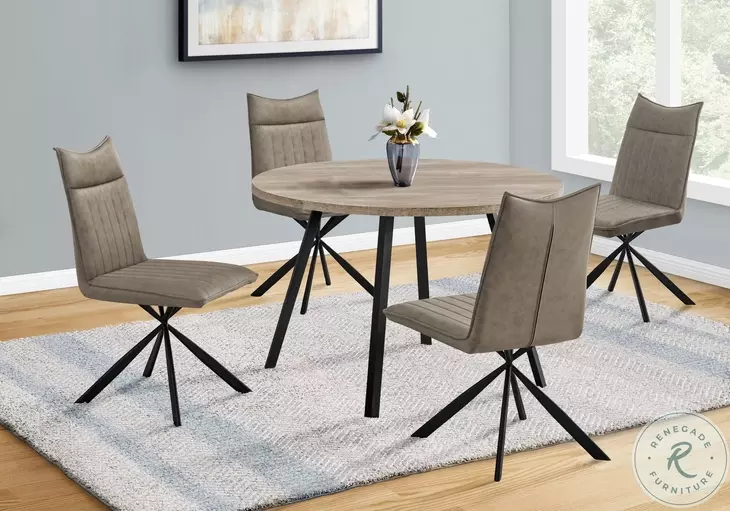 1216 Taupe Fabric Dining Chair Set Of 2
