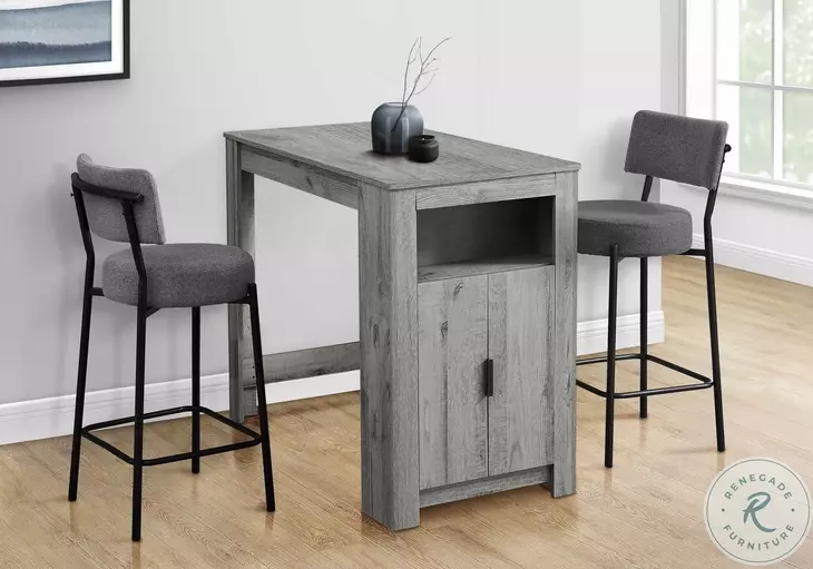 2246 Grey Fabric And Black Metal Bar Stool Set Of 2