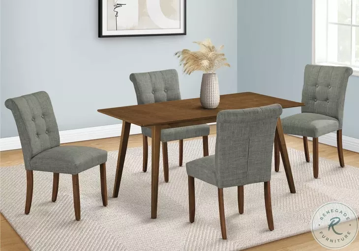 1218 Grey Fabric Upholstered Dining Chair Set Of 2