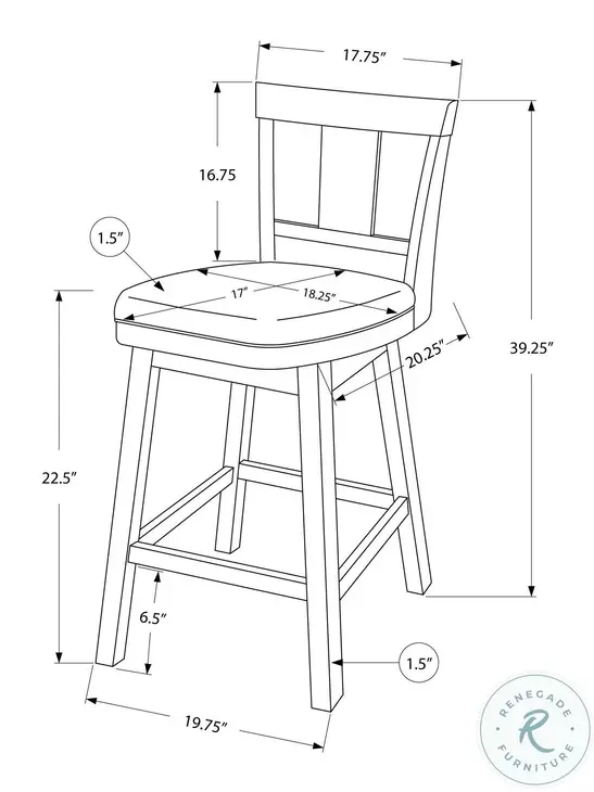 1233 Grey 39" Swivel Counter Height Set Of 2