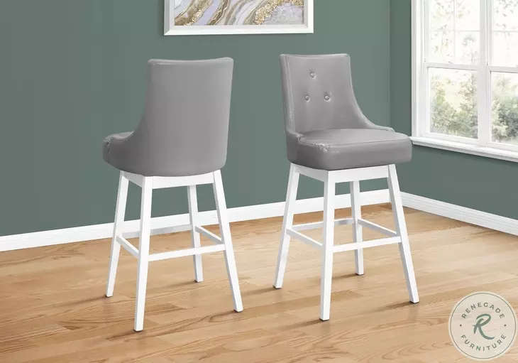 1243 Grey 46" Swivel Bar Stool Set Of 2
