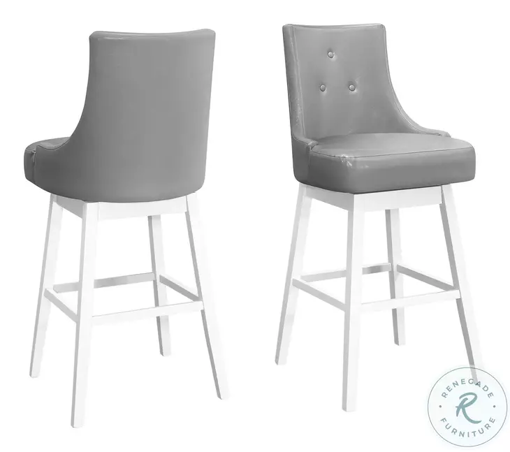 1243 Grey 46" Swivel Bar Stool Set Of 2