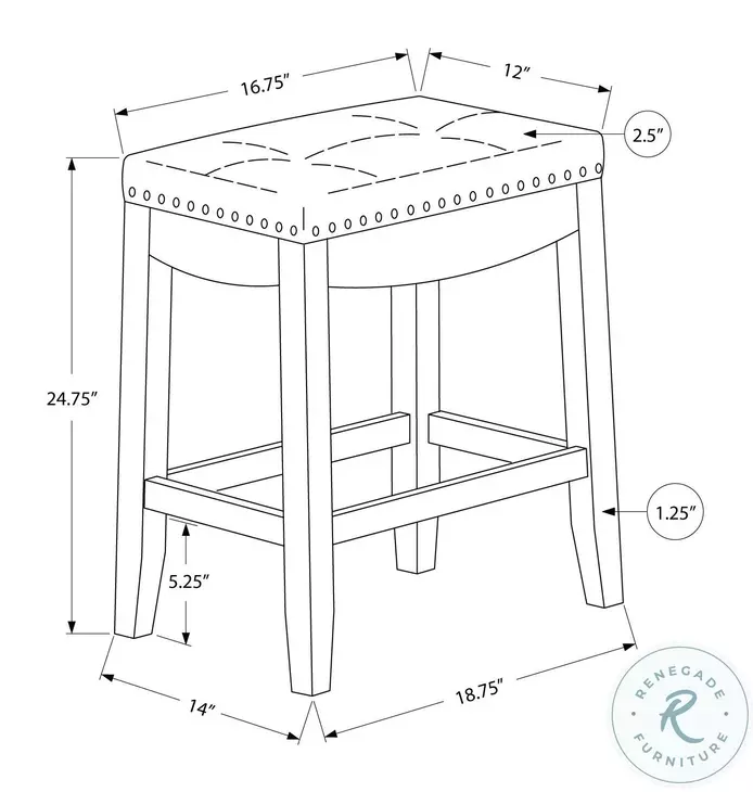 1261 Black 24" Bar Stool Set Of 2