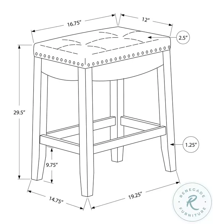 1262 Grey 29" Bar Stool Set Of 2