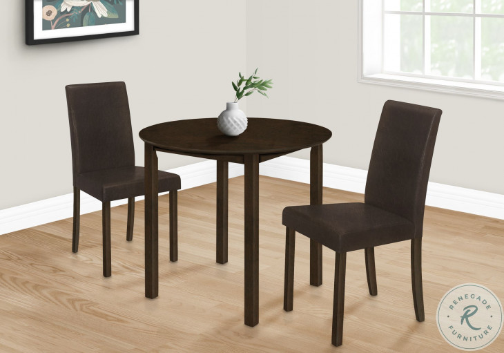 1303 Espresso And Dark Brown Upholstered Dining Chair Set of 2 From