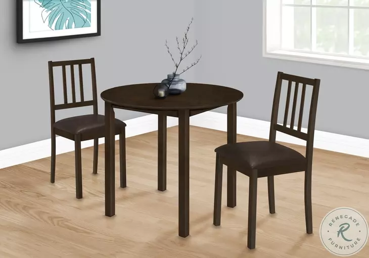 1304 Espresso And Dark Brown Slat Back Dining Chair Set of 2