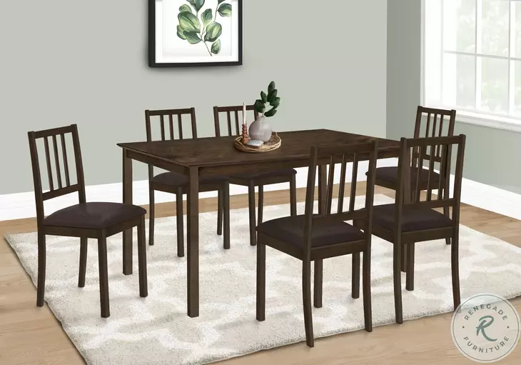 1304 Espresso And Dark Brown Slat Back Dining Chair Set of 2