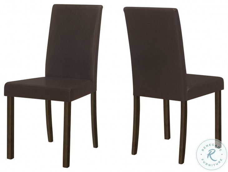 1303 Espresso And Dark Brown Upholstered Dining Chair Set of 2 From