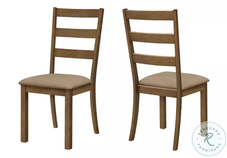 1313 Beige Ladder Back Upholstered Side Chair Set of 2