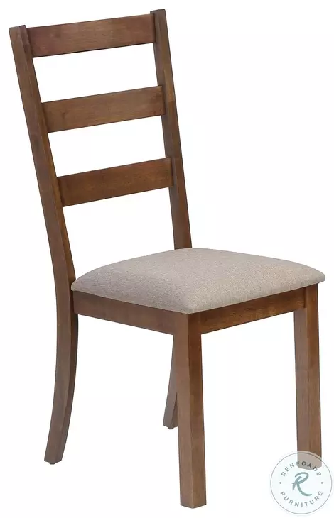 1313 Beige Ladder Back Upholstered Side Chair Set of 2
