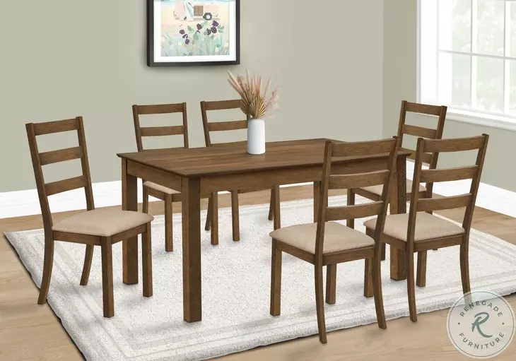 1313 Beige Ladder Back Upholstered Side Chair Set of 2