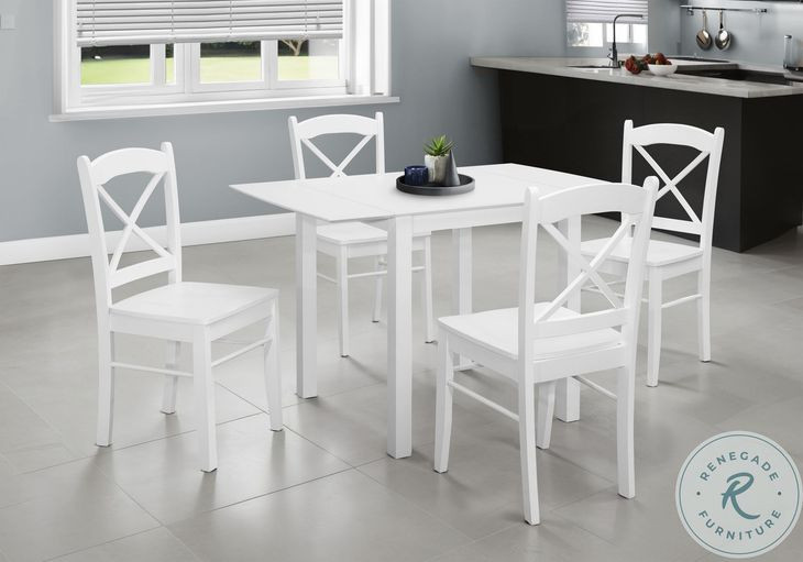 1323 White Rectangular Dining Room Set