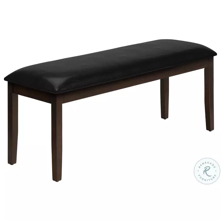 1334 Black Leather Look Bench