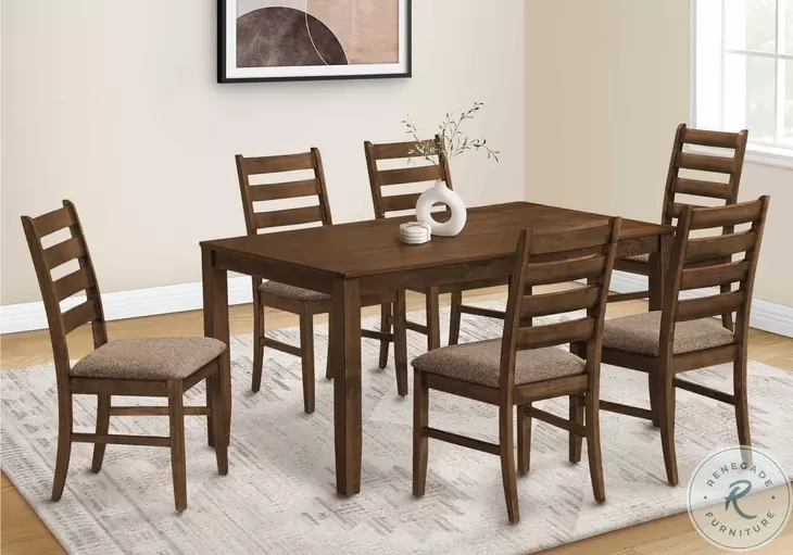 1355 Brown Fabric Dining Chair Set Of 2