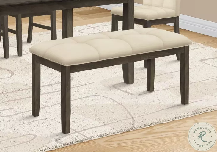 1377 Cream Upholstered Bench