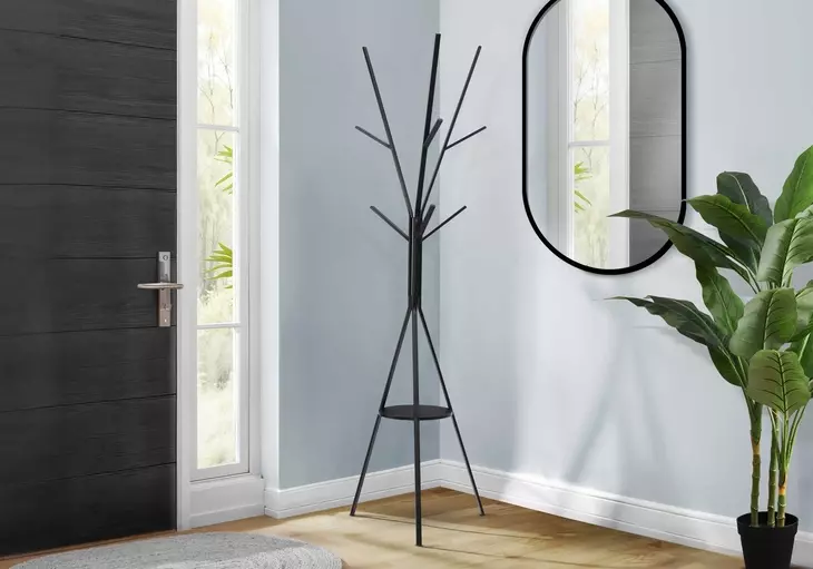 2010 Black 6 Hooks Coat Rack