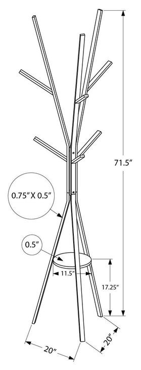 2010 Black 6 Hooks Coat Rack