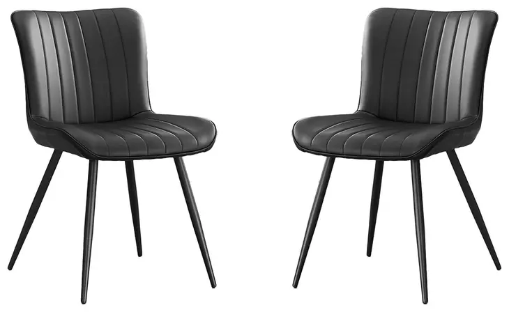 1130 Black Upholstered Dining Chair Set of 2