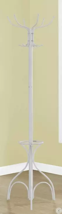White Metal 70" Coat Rack