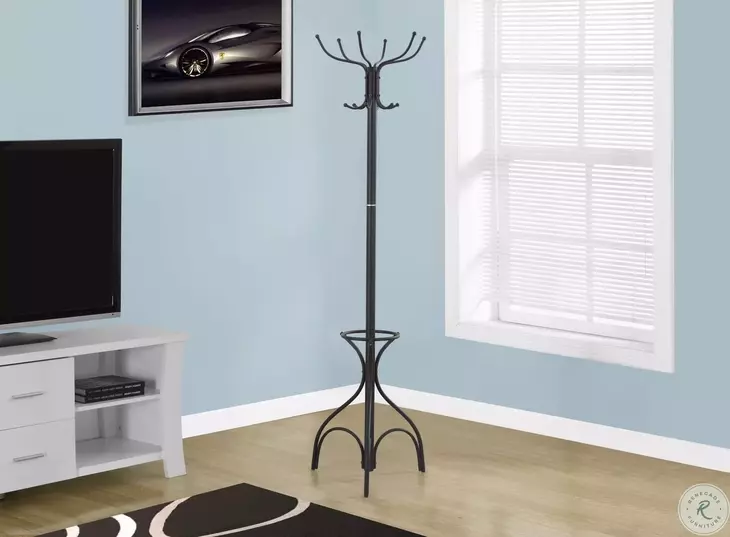 Black Metal 70" Coat Rack