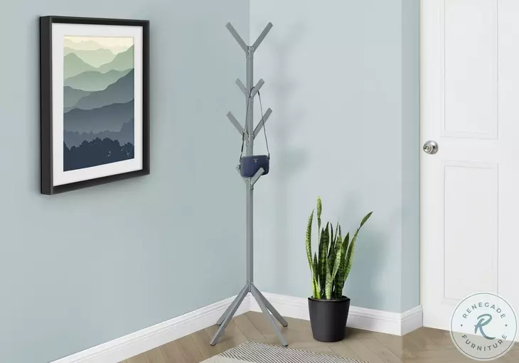 2058 Silver 70" Coat Rack