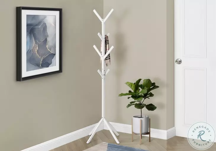 2059 White 70" Coat Rack