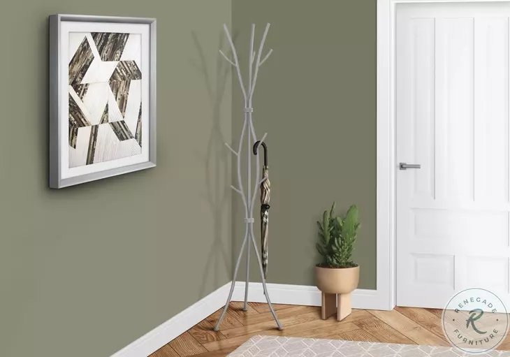 2061 Silver 74" Coat Rack