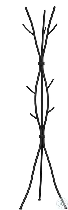 Hammered Black Metal 74" Coat Rack