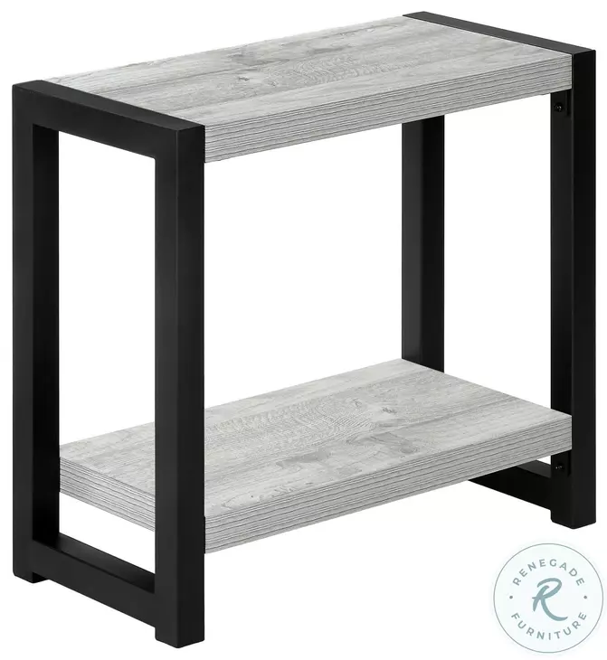 2082 Grey And Black 22" Accent Table
