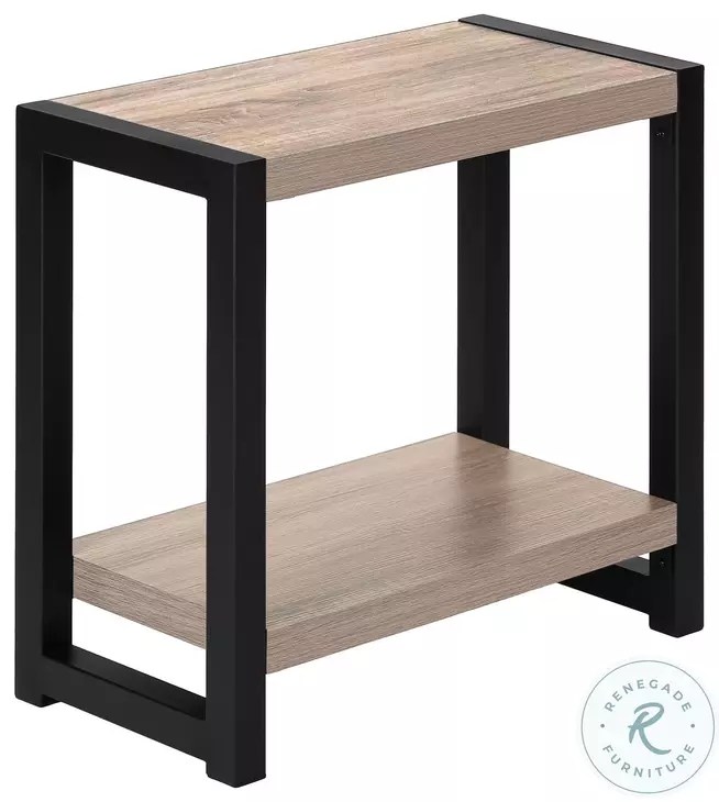 2083 Dark Taupe And Black 22" Accent Table