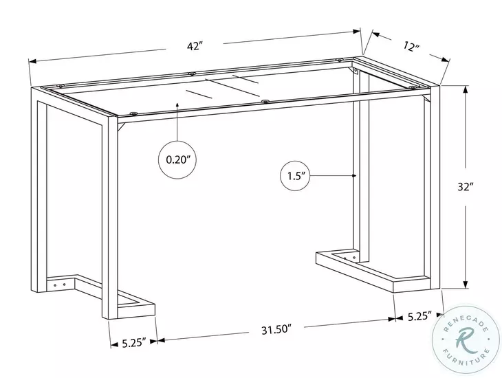 Black 42" Console Table