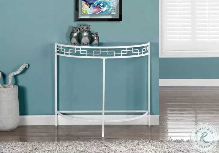 2112 White And Clear 36" Console Table