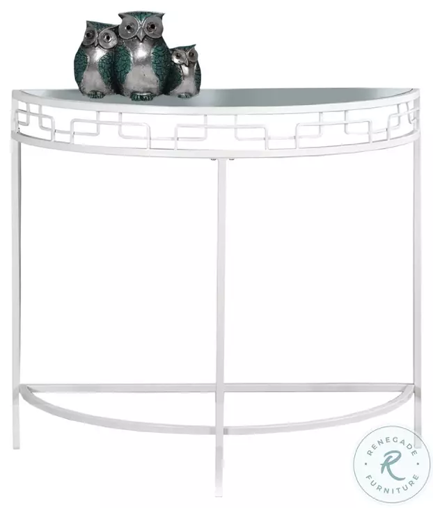 2112 White And Clear 36" Console Table