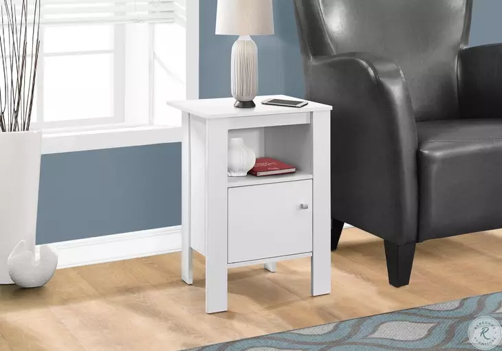 White Storage Accent Table