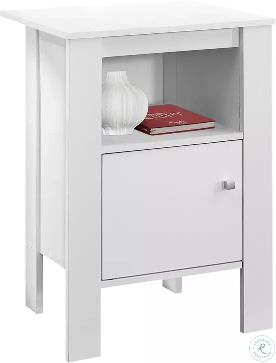 White Storage Accent Table