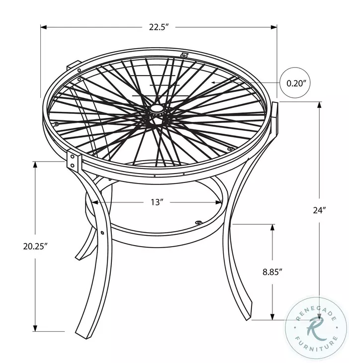 Hammered Black 20" Diameter Accent Table