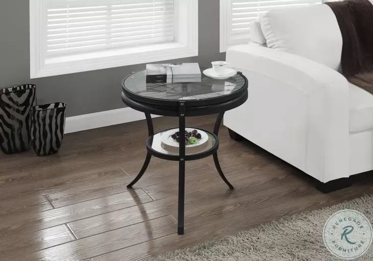 Hammered Black 20" Diameter Accent Table