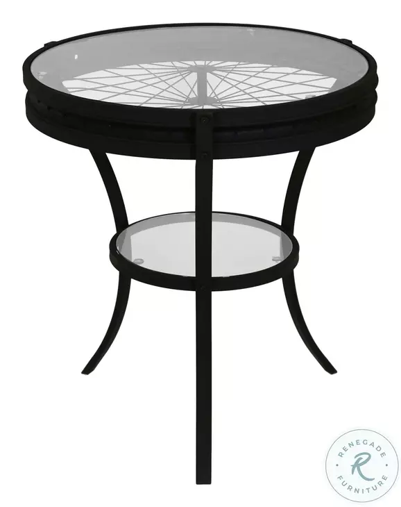 Hammered Black 20" Diameter Accent Table