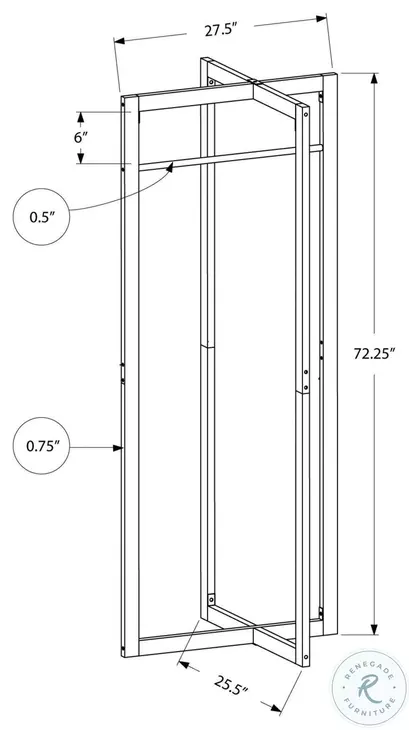 2151 White 72" Coat Rack